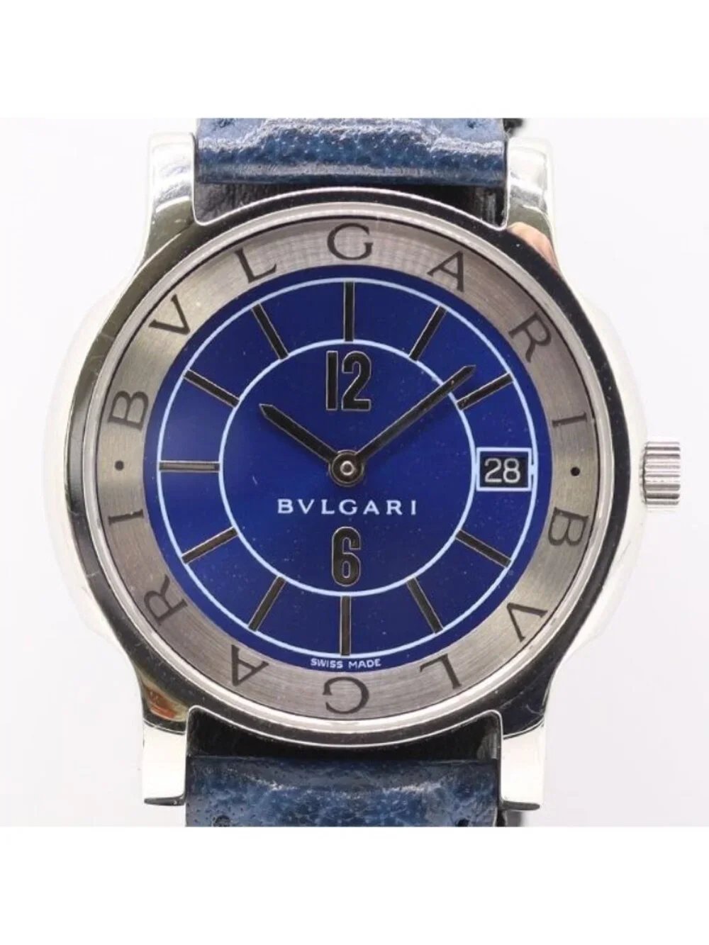 Bvlgari Solo Tempo Quartz Date Blue Dial Watch